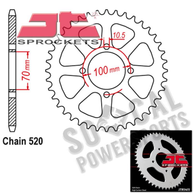 JT Sprockets JTR1411.50 50T Steel Rear Sprocket JT Sprockets JTR1411.50 50T Steel Rear Sprocket