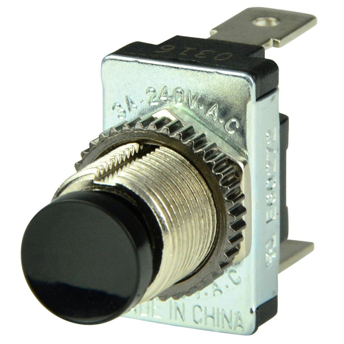 BEP Marine - BEP Black SPST Momentary Contact Switch - OFF/(ON)