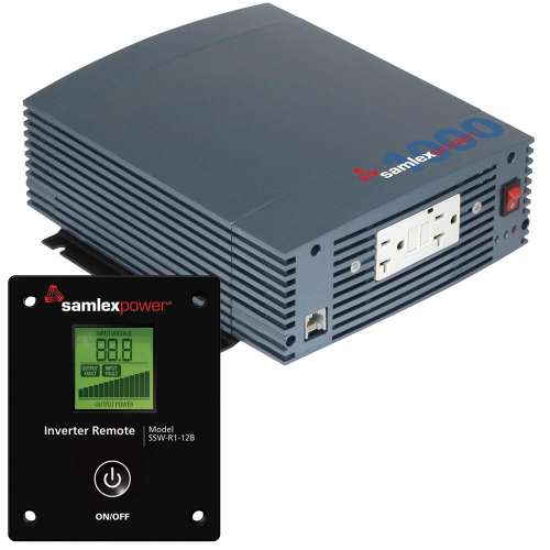 Samlex America - Samlex 1000W Pure Sine Wave Inverter - 12V w/LCD Display Remote Control