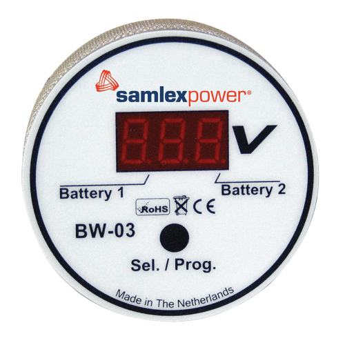 Samlex America - Samlex Dual Battery Monitor - 12V or 24V - Auto Detection