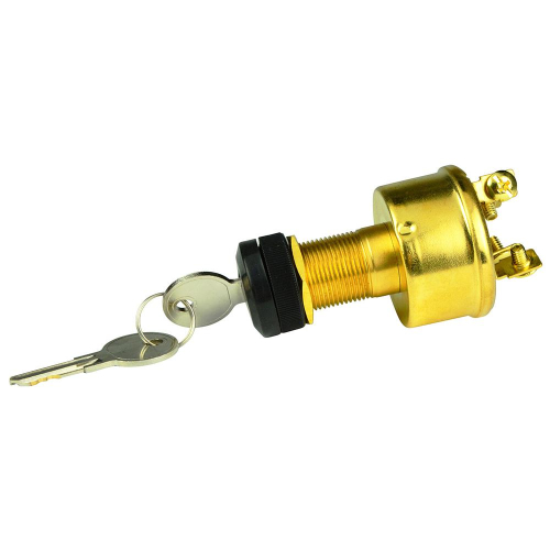 BEP Marine - BEP 4-Position Brass Ignition Switch - Accessory/OFF/Ignition &amp; Accessory/Start