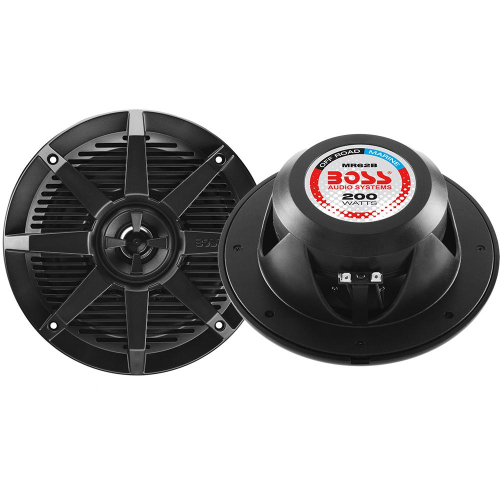 Boss Audio - Boss Audio MR62B 6.5" 2-Way 200W Marine Full Range Speaker - Black - Pair