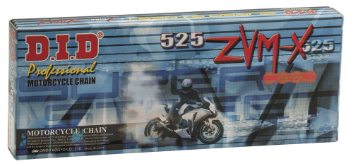 D.I.D 525ZVM-X Super Street Series X-Ring Chain-110 Links-Nickel-525ZVM-X NATURAL X 110
