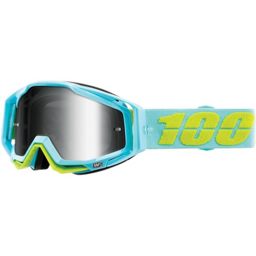 100% - 100% Racecraft Pinnacles Goggles - 50110-335-02 Pinacle/Teal/Neon Green / Silver Lens OSFM