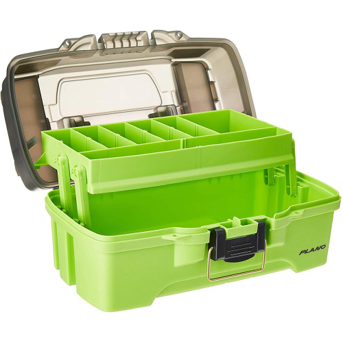 Plano - Plano 1-Tray Tackle Box w/Dual Top Access - Smoke &amp; Bright Green