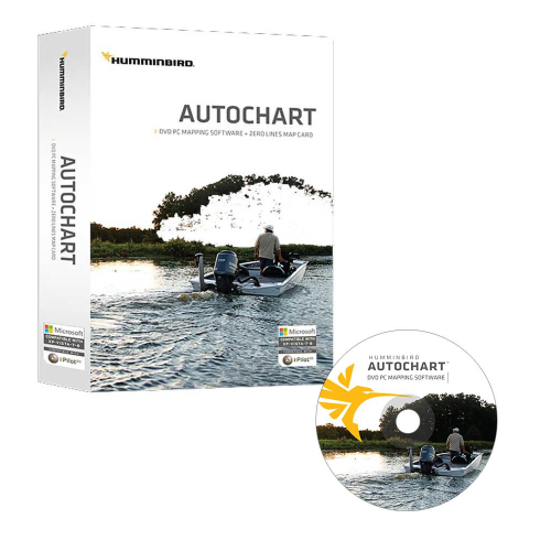 Humminbird - Humminbird Autochart DVD PC Mapping Software w/Zero Lines Map Card