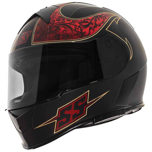 Speed & Strength - Speed & Strength SS900 Scrolls Helmet - 1111-0622-4956 Black/Red 2XL