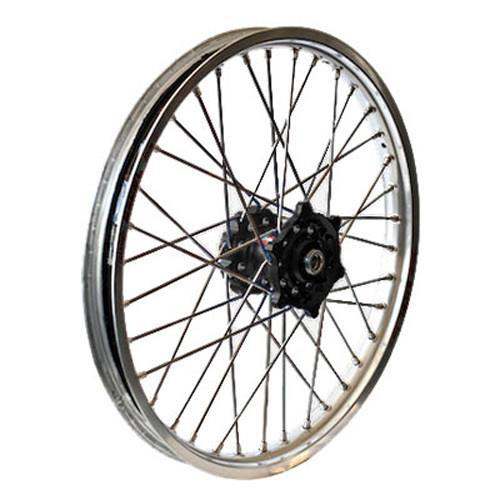 Dubya - Dubya MX Rear Wheel with DID DirtStar Rim - 1.85x19 - Black Hub/Silver Rim - 56-4154BS
