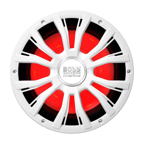 Boss Audio - Boss Audio MRG10W 10" Marine 800W Subwoofer w/Multicolor Lighting - White