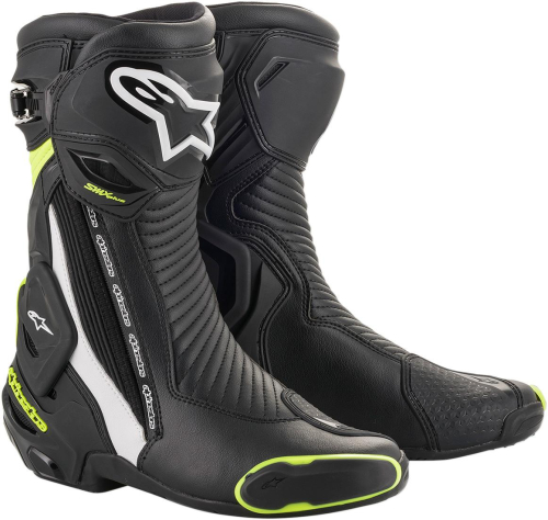 Alpinestars - Alpinestars SMX Plus Non-Vented Boots - 2221019-125-40 Black/White/Yellow Fluorescent Size 6.5
