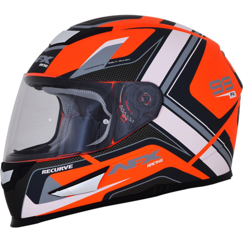 AFX - AFX FX-99 Graphics Helmet - 0101-11168 Matte Orange/White X-Large