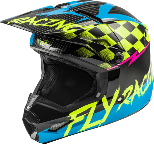 Fly Racing - Fly Racing Kinetic Sketch MIPS Youth Helmet - 73-3460YM Blue/Hi-Vis/Black/Pink Medium