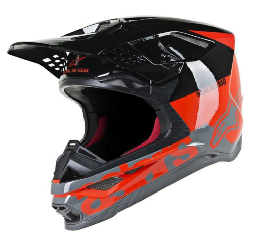 Alpinestars - Alpinestars Supertech M8 Radium Helmet - 8301519-3183-MD Red Fluo/Black/Mid Gray Glossy Medium