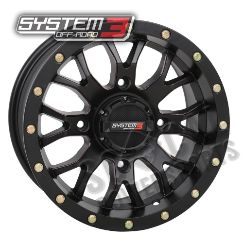 System 3 - System 3 ST-3 Simulated Beadlock Wheel - 20x6.5 - 4+2.5(+10mm) - 4/156 - Matte Black - 20S3-1156