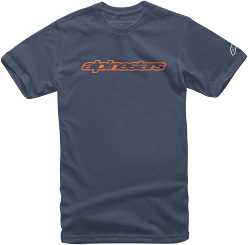 Alpinestars - Alpinestars Wordmark T-Shirt - 10367201573212X Navy/Orange/Gray 2XL