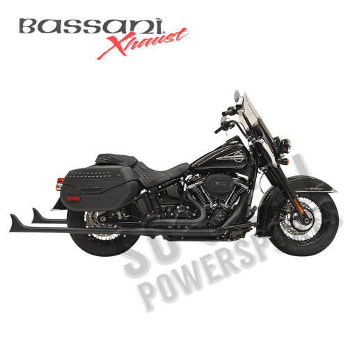 Bassani Manufacturing - Bassani Manufacturing True Duals with 39in. Fishtail Mufflers - No Baffle - Black - 1S76EB39