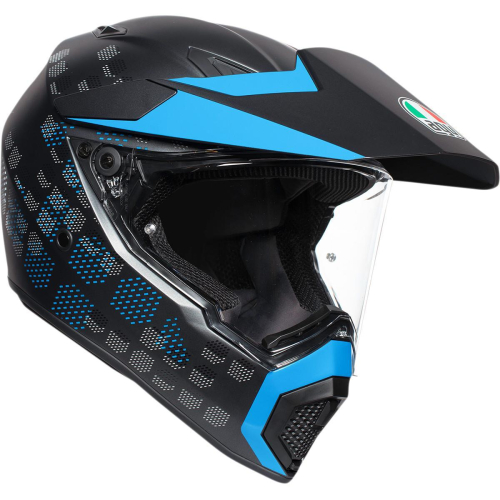 AGV - AGV AX-9 Graphics Helmet - 7631O2LY00605 Matte Black/Cyan Blue Small