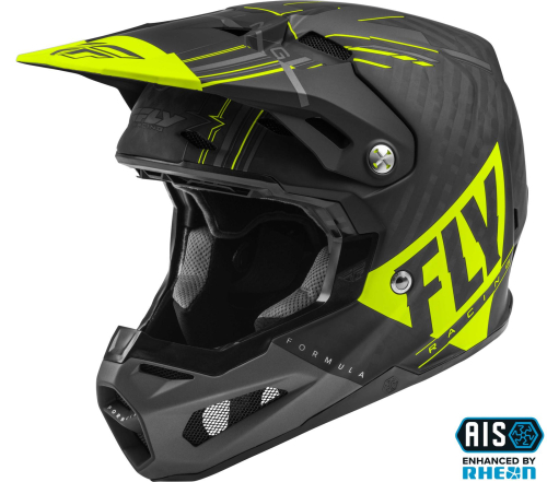 Fly Racing - Fly Racing Formula Vector Helmet - 73-4412XS Matte Hi-Vis/Black/Gray X-Small