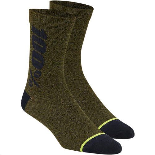 100% - 100% Rythym Wool Performance Socks - 24006-190-18 Green Lg-XL