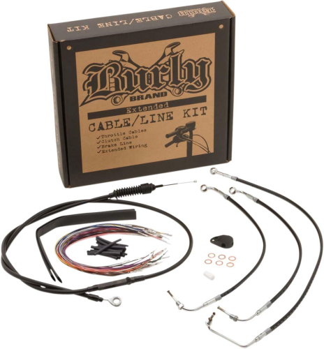 Burly Brand - Burly Brand Handlebar Cable/Line Install Kit - Black - B30-1234