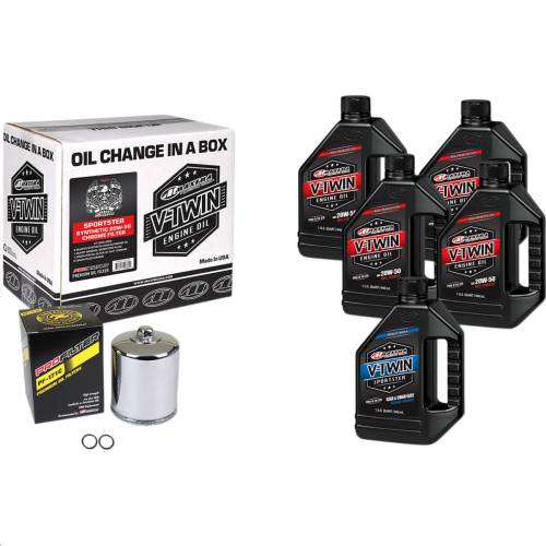 Maxima - Maxima Sportster Synthetic Oil Change Kit with Chrome Filter - 90-119015PC