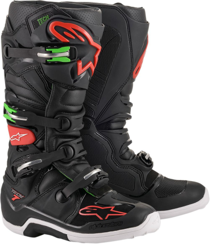 Alpinestars - Alpinestars Tech 7 Boots - 2012014-1366-12 Black/Red/Green Size 12