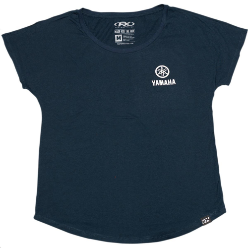 Factory Effex - Factory Effex Yamaha Tuning Fork Dolman Womens T-Shirt - 22-87244 Navy Large