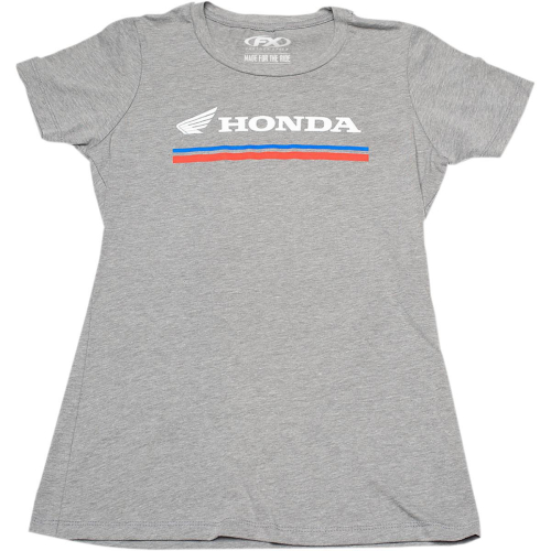 Factory Effex - Factory Effex Honda Stripes Womens T-Shirt - 22-87344 Heather Gray Large