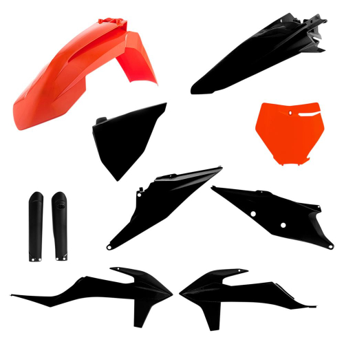 Acerbis - Acerbis Full Plastic Kit - Orange 16/Black - 2726495225