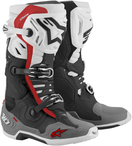 Alpinestars - Alpinestars Tech 10 Supervented Boots - 2010520-1213-13 Black/White/Gray/Red Size 13