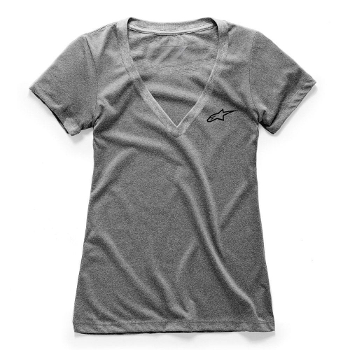 Alpinestars - Alpinestars Ageless V-Neck Womens T-Shirt - 1W38-73000-1026-L Heather Gray Large