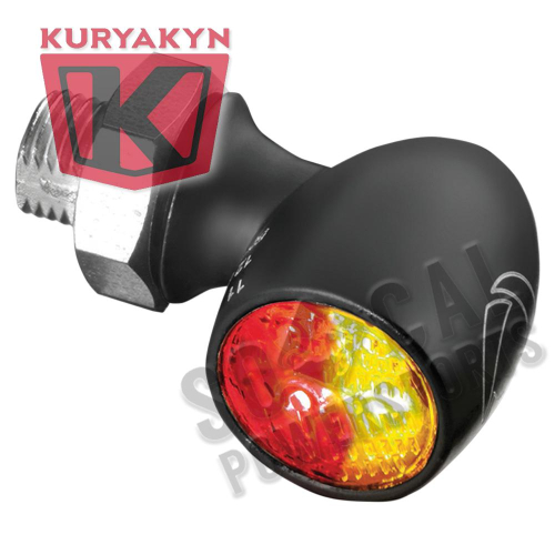 Kuryakyn - Kuryakyn Atto Rear Marker Light by Kellermann - Clear Lens/Red/Red/Amber LED/Satin Black Housing - 2858