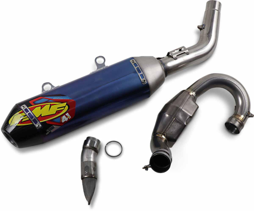 FMF Racing - FMF Racing Factory 4.1 RCT Full System - Blue Anodized - Carbon Endcap - 045635
