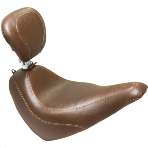Mustang - Mustang Wide Tripper Solo Seat with Driver Backrest - Vintage - Brown - 83049