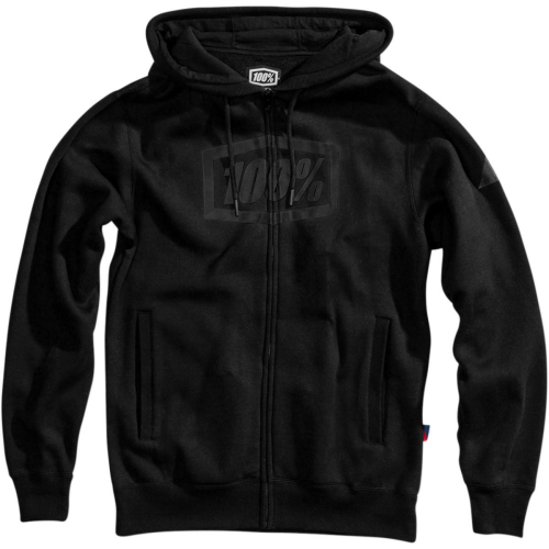 100% - 100% Syndicate Fleece Zip Hoodie - 36017-057-11 Black/Black Medium