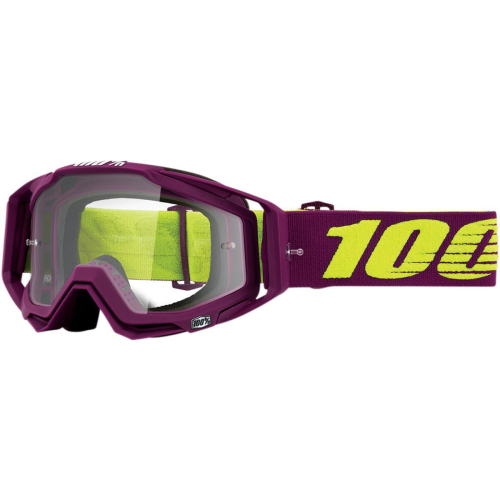 100% - 100% Racecraft Klepto Goggles - 50100-317-02 Klepto/Purple/Fluorescent Yellow / Clear Lens OSFM