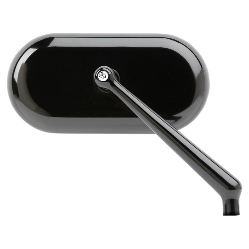 Arlen Ness - Arlen Ness Forged Oval Short Stem Billet Mirror - Right - Black - 13-172