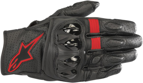 Alpinestars - Alpinestars Celer V2 Leather Gloves-3567018-1030-M Black/Red Fluorescent Medium