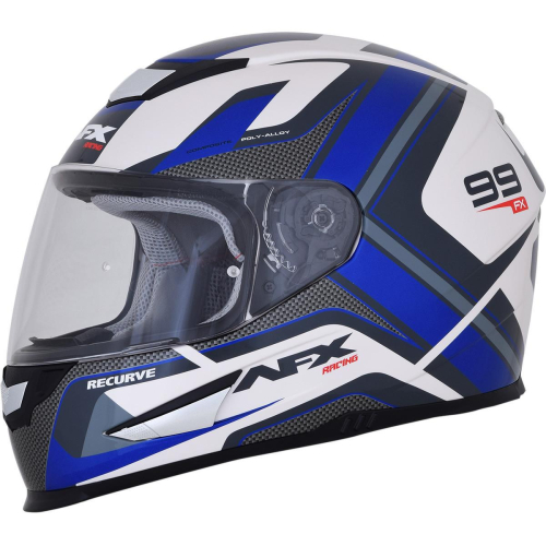 AFX - AFX FX-99 Graphics Helmet - 0101-11122 Pearl White/Blue Medium