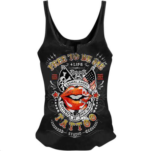 Lethal Threat - Lethal Threat Free To Be Me Womens Tank Top - LA20597S Free To Be Me Black Small