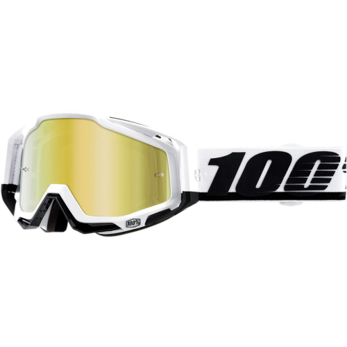 100% - 100% Racecraft Stuu Goggles - 50110-333-02 Stuu/White/Black / Gold Lens OSFM