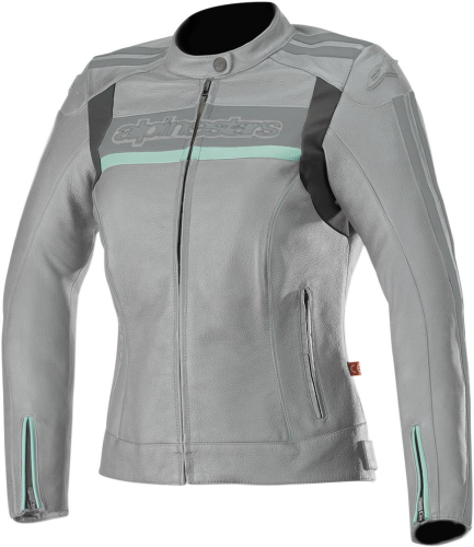 Alpinestars - Alpinestars Stella Dyno V2 Womens Leather Jacket - 3112518-904-48 Cool Gray/Aqua Size 12