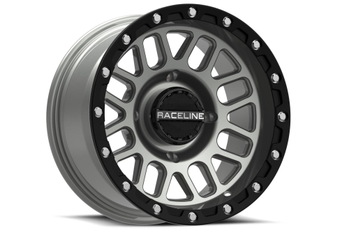 Raceline - Raceline Podium Beadlock Wheel - 14x7 - 5+2 Offset - 4/110 - Black/Gray - A93SG-47011+10