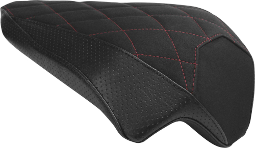 Luimoto - Luimoto Diamond Sport Passenger Seat Covers - Suede Black/SP Red/Perforated Black - 1453201
