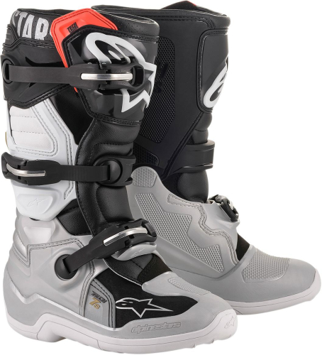 Alpinestars - Alpinestars Tech 7S Youth Boots - 2015017-1829-6 Black/Silver/White/Gold Size 6