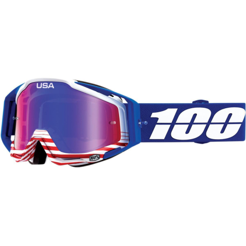 100% - 100% Racecraft Anthem Goggles - 50110-337-02 Anthem/Blue/White / Red/Blue Lens OSFM