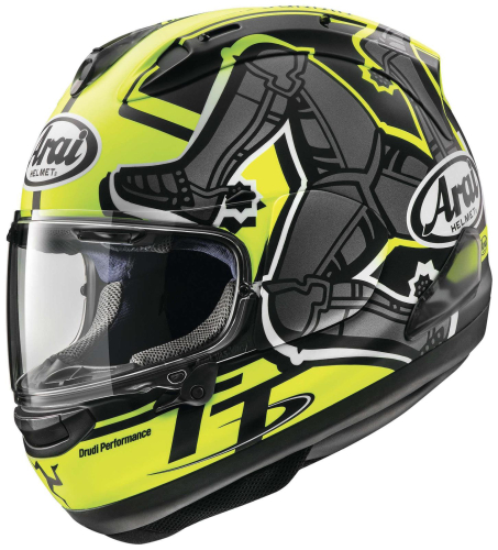 Arai Helmets - Arai Helmets Corsair-X IOM Helmet - 685311165954 Black/Yellow X-Large