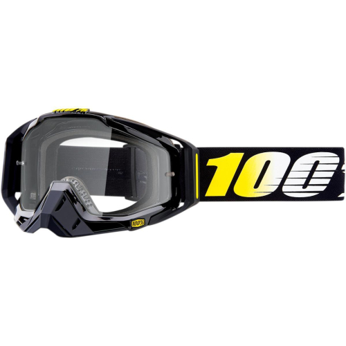 100% - 100% Racecraft Cosmos 99 Goggles - 50100-270-02 Cosmos 99/ Black/White/Yellow / Clear Lens OSFM