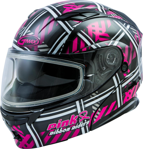 G-Max - G-Max MD-01S Pink Ribbon Riders Womens Helmet - G2012405 Black/Pink Medium