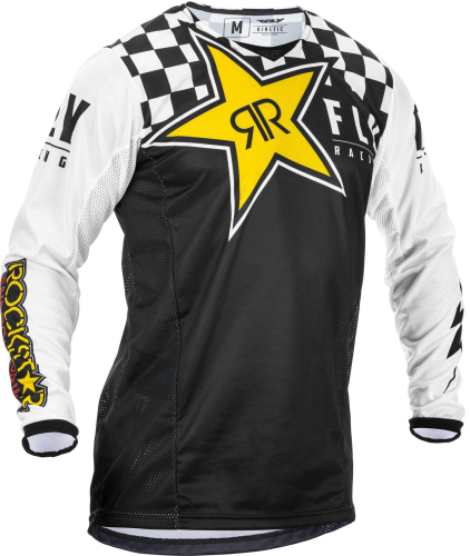 Fly Racing - Fly Racing Kinetic Rockstar Jersey - 373-033L Black/White Large